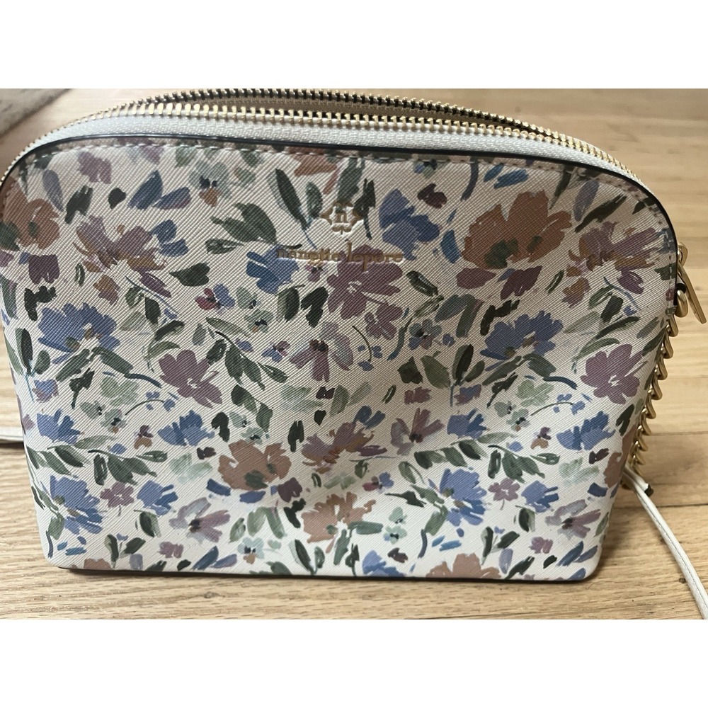 Nanette Lepore Floral Crossbody Purse Bag With Adjustable Strap Gold Chain
